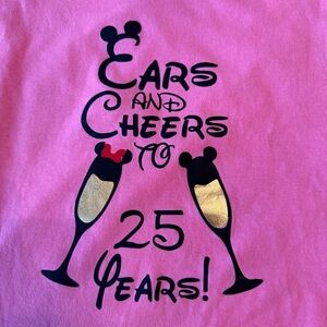 Custom Etsy Disney themed 25th Golden Wedding Anniversary “Ears and Cheers” Tee